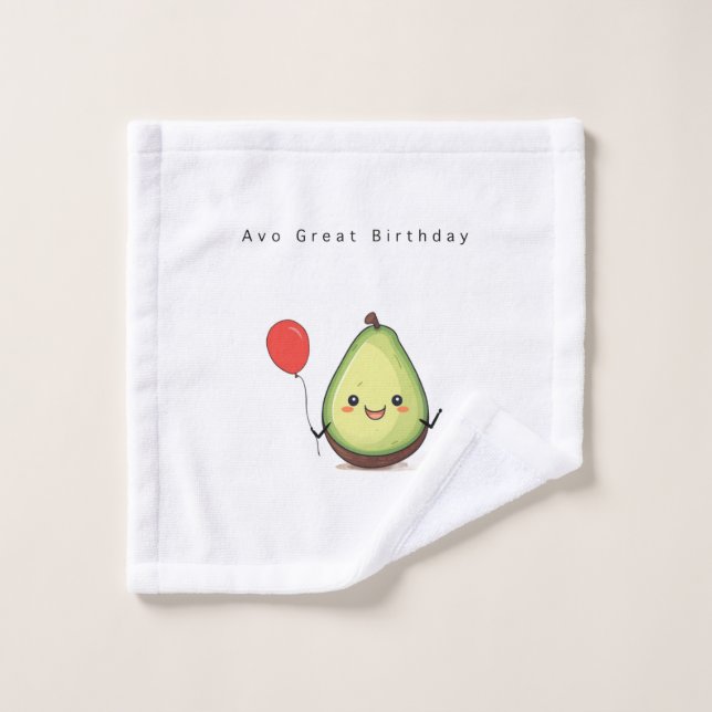 Toallita de cumpleaños, franela, aguacate cumpleañ (Toallita)