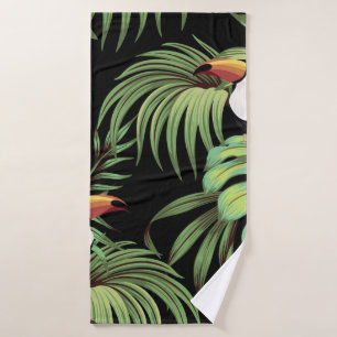 Tocan tropical vintage, hojas de palmera, costurer
