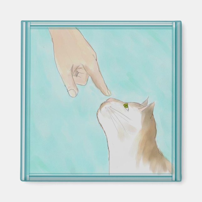 Tocando el imán de la nariz de Kitty (Frente)
