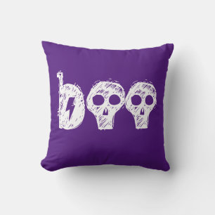 Tocante Skulls Boo Halloween Cojín decorativo