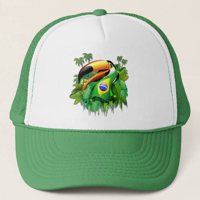 Toco Toucan con los gorras de la bandera del (Anverso)
