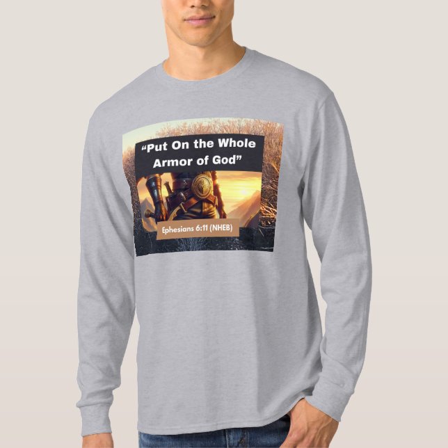 Toda la armadura de Dios - Larga manga camiseta gr (Anverso)