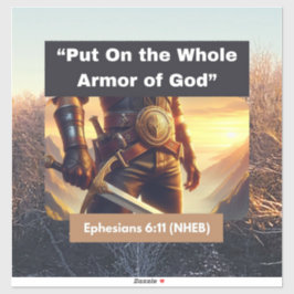 Toda la armadura de Dios - Pegatina de vinilo de c