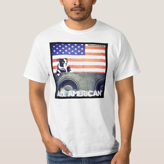 Toda la camiseta de Boston Terrier del americano (Anverso)