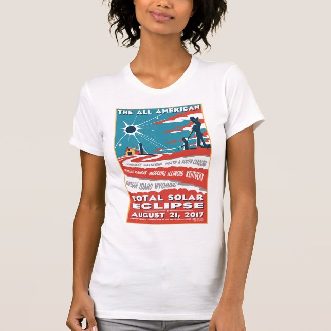 Toda la camiseta total americana del eclipse solar (Anverso)