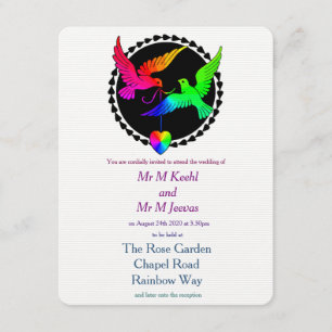 Toda la invitación a la boda gay arcoiris