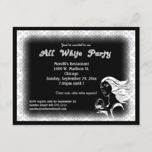 Toda la invitación blanca del fiesta del tema del