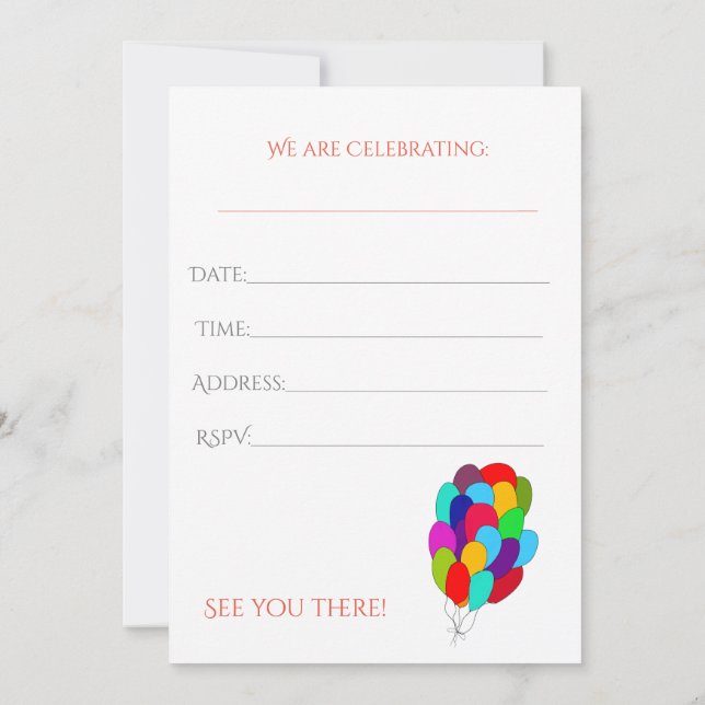 Toda la invitación de evento (Reverso)