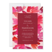 Toda la invitación del Boda rojo rosa color de agu