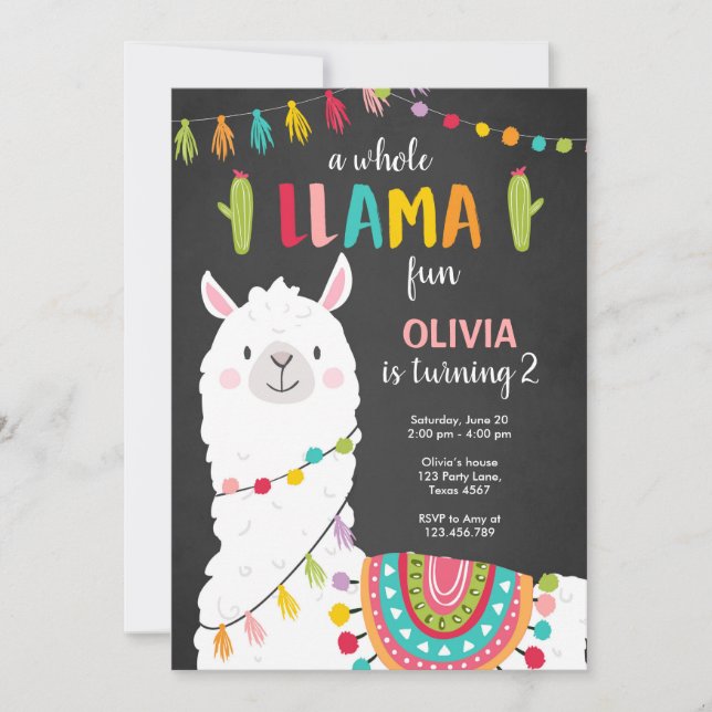 Toda la llama de la diversión invitación de cumple (Anverso)