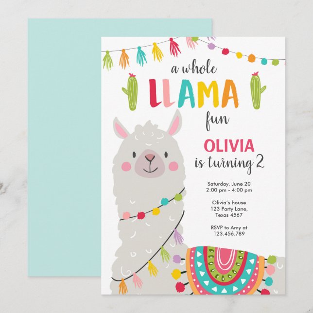 Toda la llama de la diversión invitación de cumple (Anverso / Reverso)