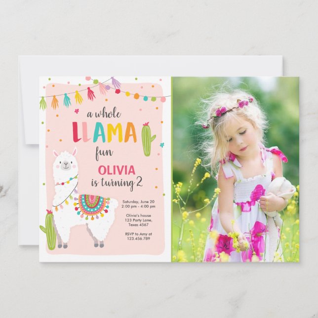 Toda la llama de la diversión invitación de cumple (Anverso)
