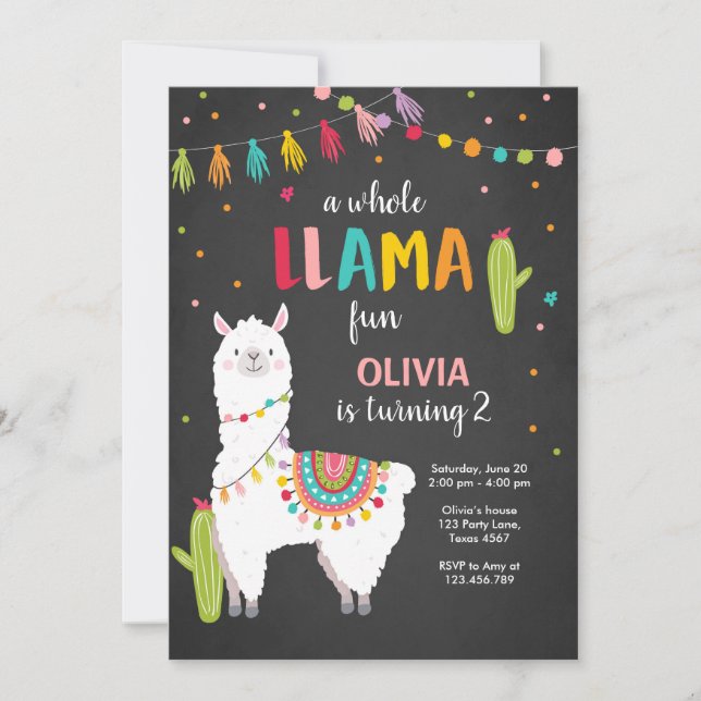 Toda la llama de la diversión invitación de cumple (Anverso)