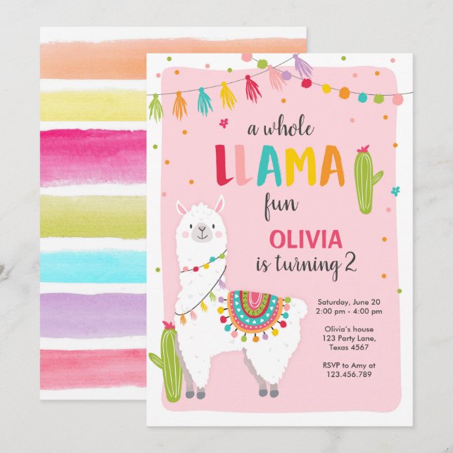 Toda la llama de la diversión invitación de cumple (Anverso / Reverso)