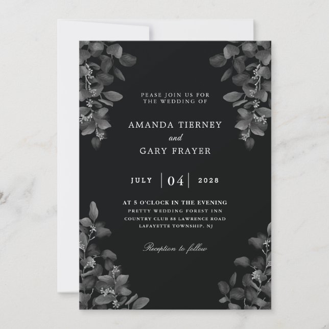Todas las invitaciones de boda negras (Anverso)