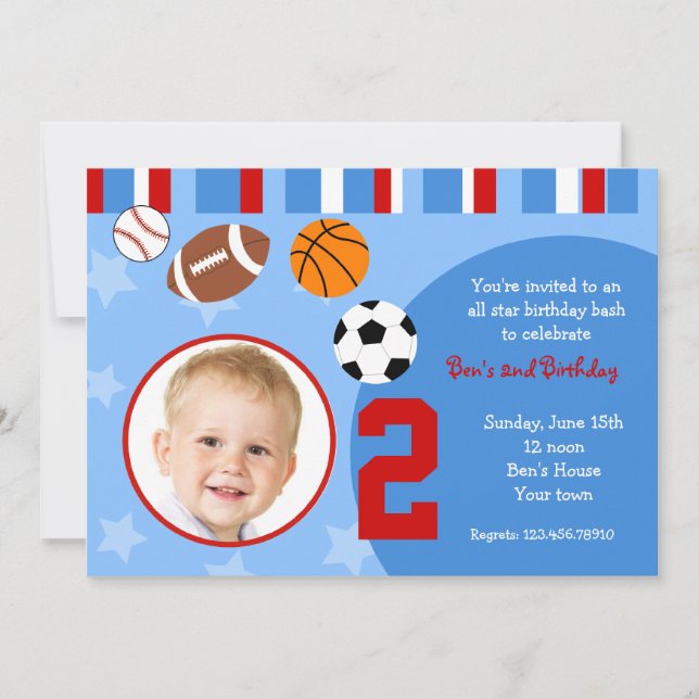 Todas las invitaciones del cumpleaños de la foto (Anverso)