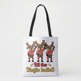 Todas las Jingle Ladies con la bolsa de tocador