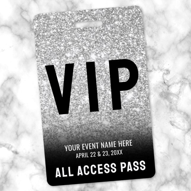 Todas las tarjetas VIP de blanco negro de acceso (All Access Black White VIP Badge )