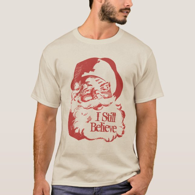 Todavía creo el camisetas divertido de Papá Noel (Anverso)