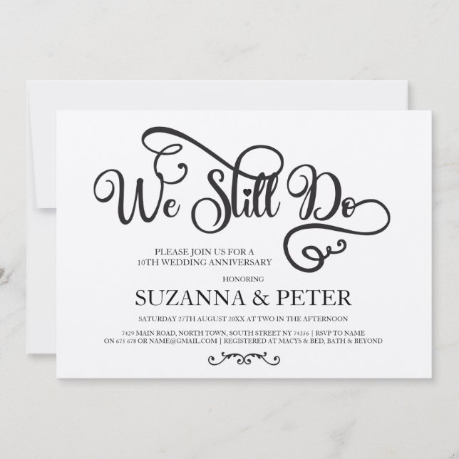 Todavía hacemos Invitación Elegante de Aniversario (Anverso)