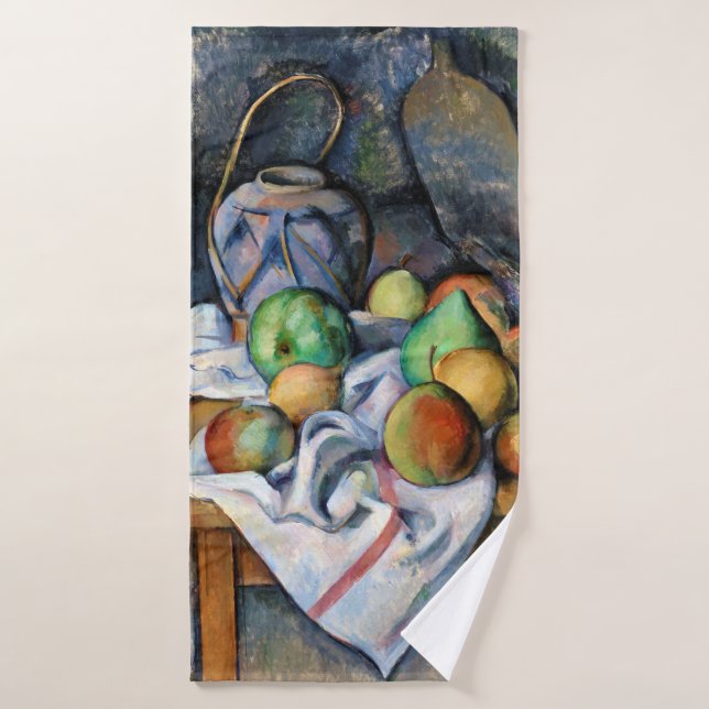 Todavía la vida con las frutas, Paul Cezanne (Toalla de baño)
