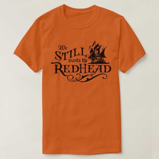 Todavía queremos la camiseta pirata del Caribe Red (Diseño del anverso)