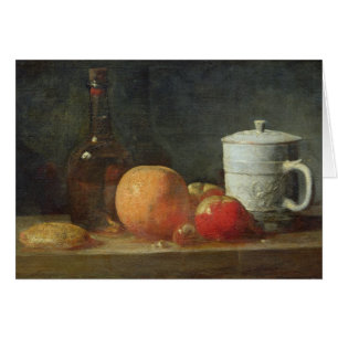 Todavía vida con la botella de la fruta y de vino