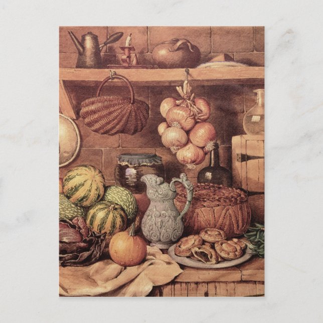 Todavía vida con la comida del navidad (Anverso)