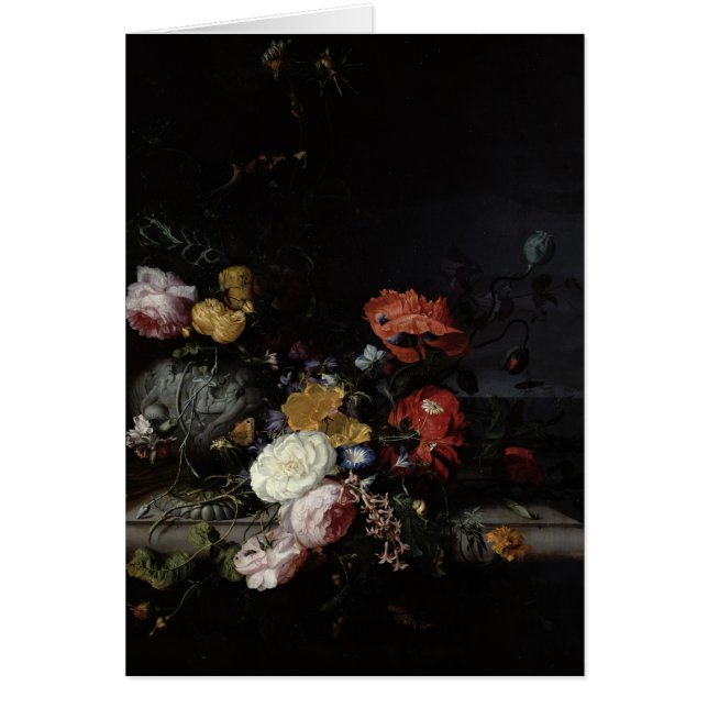 Todavía vida con las flores y los insectos (Frente)