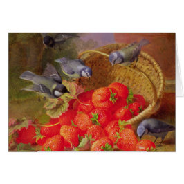 Todavía vida con las fresas y Bluetits