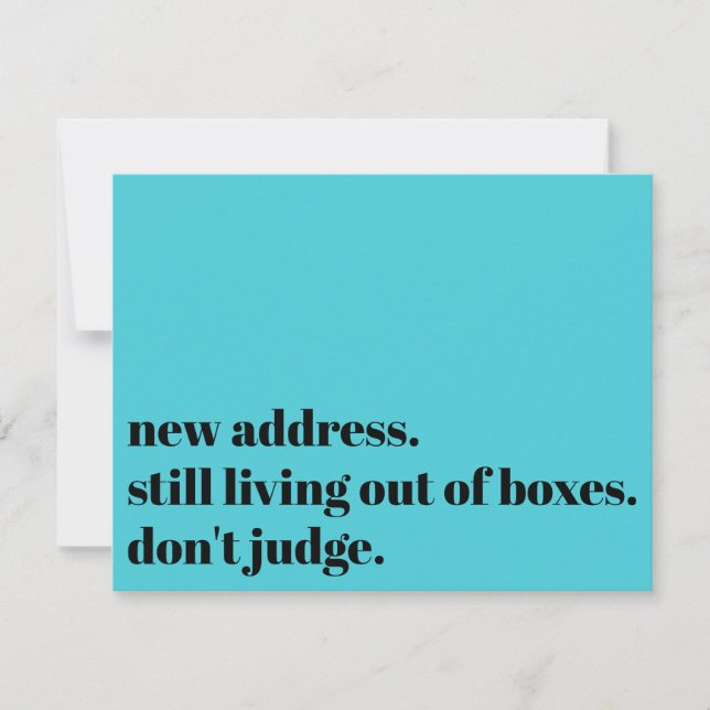 Todavía viviendo con cajas, no juzguen la tarjeta  (Anverso)