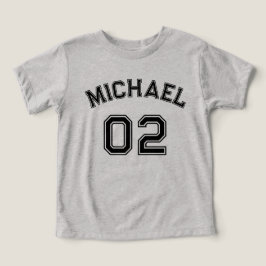 Toddler Boy Black Name Jersey Number Sports Cotton