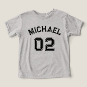 Toddler Boy Black Name Jersey Number Sports Cotton