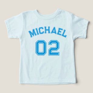 Toddler Boy Nombre Azul Jersey Número Deportes Alg