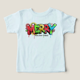 Toddler Graffiti Merry Holiday Vibes Apparel