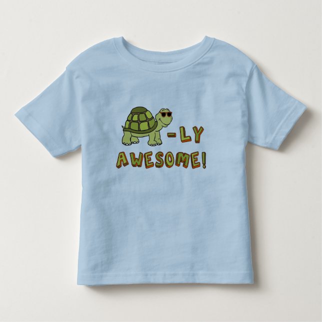 Toddler Jersey T-Shirt - Turtle-ly Awesome! (Anverso)