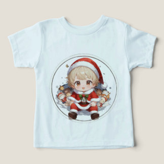 Toddler Santa Tri-Blend Christmas T-Shirt Premium 