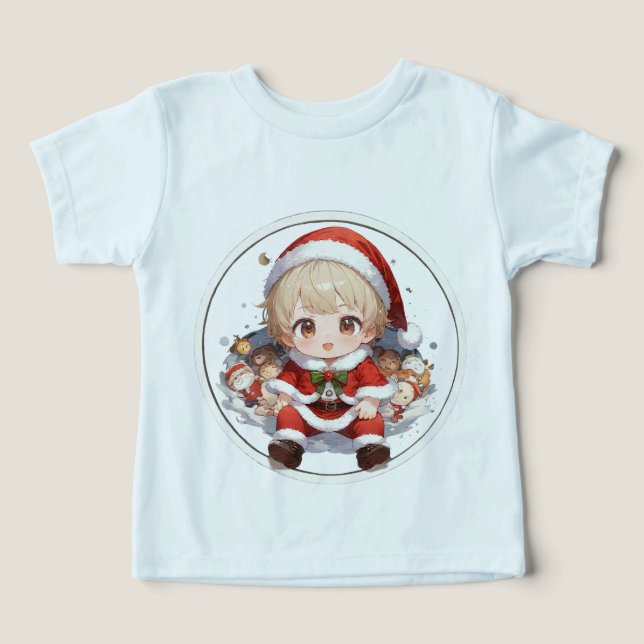 Toddler Santa Tri-Blend Christmas T-Shirt Premium  (Diseño delantero )