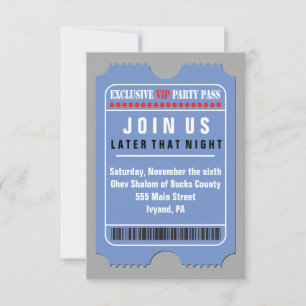 TODO ACCESO VIP PASS Bar Bat Mitzvah Tarjeta Fiest