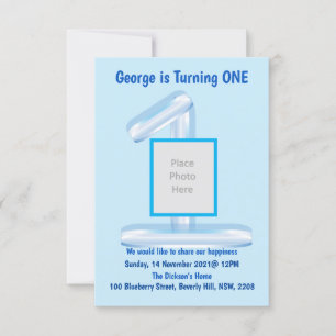 Todo acerca de la invitación de cumpleaños 1 BLUE