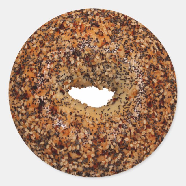Todo el Pegatina redondeado clásico Bagel (Anverso)