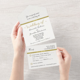 Todo en una boda Invitación simple elegante oro