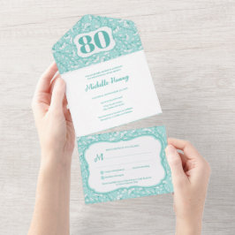 Todo en una elegante invitación a los 80 años