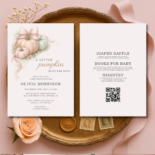 Todo en una invitación de Baby Shower de calabaza 