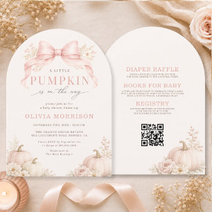 Todo en una invitación de baby shower de calabaza