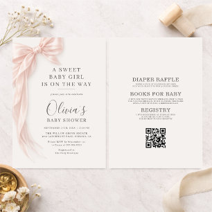 Todo en una Invitación de Baby Shower Rosa para Ni