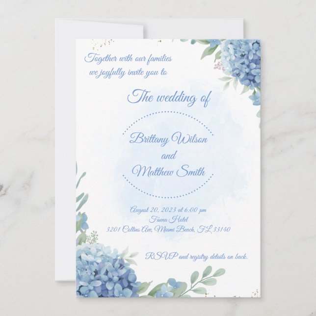 Todo en una sola invitación de boda y tarjeta RSVP (Anverso)