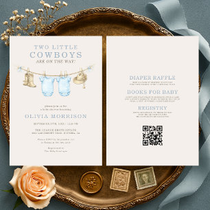 Todo en una sola invitación para gemelos vaqueros 