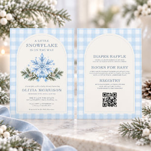 Todo en una tarjeta de Baby Shower de invierno con