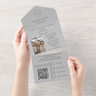 Todo En Uno 2 in1 Invitación a lanzamiento de negocios + tarje
